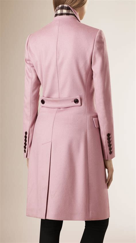 burberry pink coat|Burberry coat with wool collar.